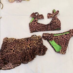 Leopard Print Kids Bikini Set